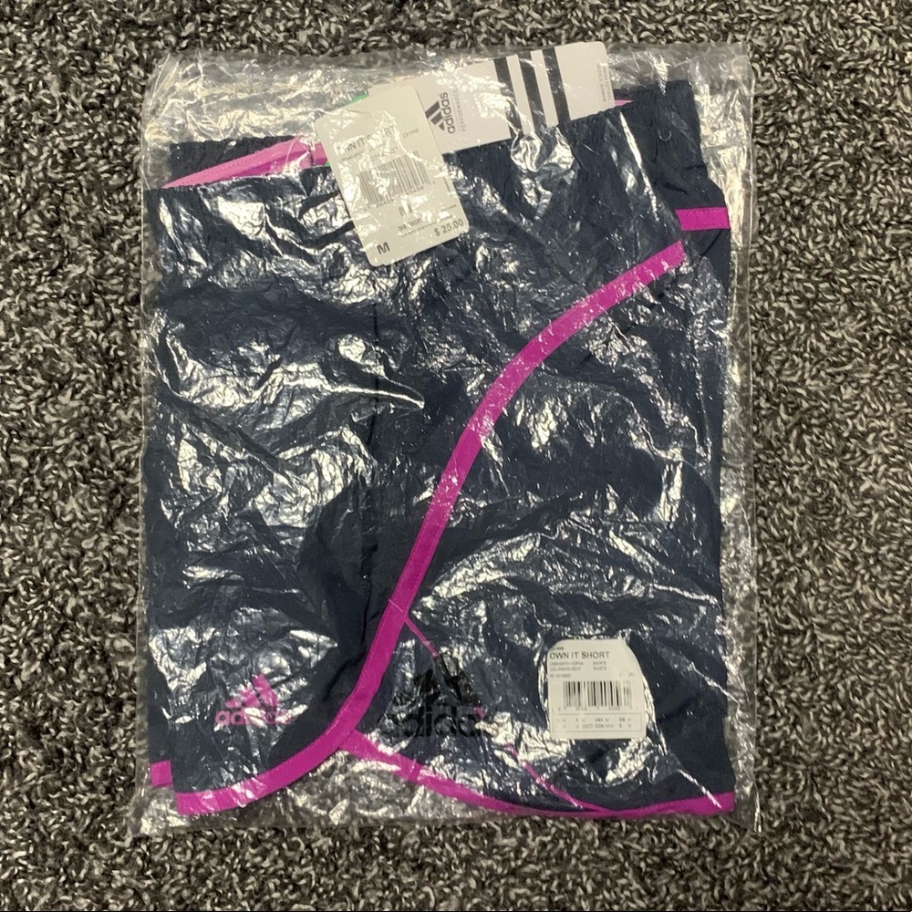 Adidas Athletic shorts own it NWT size M blue and pink